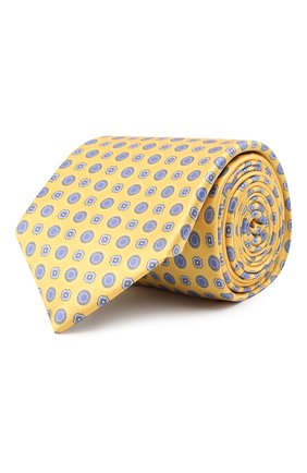 Мужской шелковый галстук CORNELIANI желтого цвета, арт. 89U302-2120326/00 | Фото 1 (Материал: Шелк, Текстиль; Принт: С принтом)