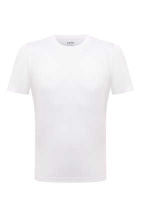 Мужская хлопковая футболка ETON белого цвета, арт. 1000 02356 | Фото 1 (Длина (для топов): Стандартные; Материал внешний: Хлопок; Рукава: Короткие; Принт: Без принта; Стили: Классический; Региональные ограничения белый список (Axapta Mercury): RU)