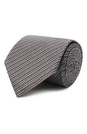 Мужской шелковый галстук BRIONI серого цвета, арт. 062I00/P1436 | Фото 1 (Материал: Шелк, Текстиль; Принт: С принтом; Региональные ограничения белый список (Axapta Mercury): RU)
