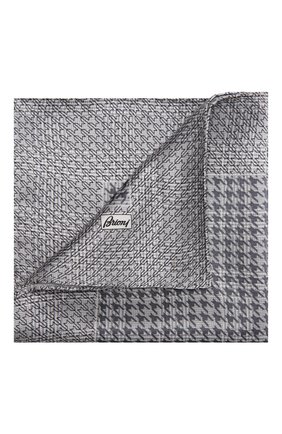 Мужской шелковый платок BRIONI серого цвета, арт. 071000/P1404 | Фото 1 (Материал: Шелк, Текстиль)