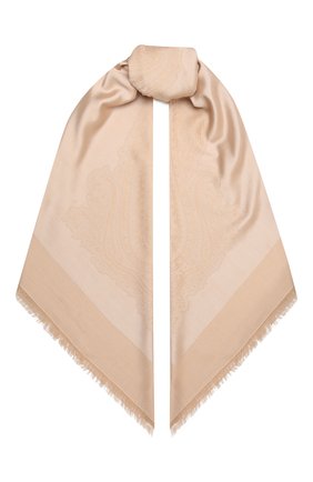 Женская шаль capri из шелка и хлопка BALMUIR бежевого цвета, арт. 310700838 | Фото 1 (Материал: Хлопок, Текстиль, Шелк)