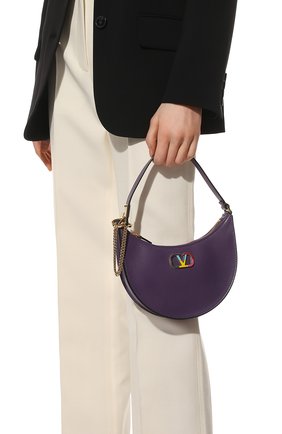 Женская сумка vsling VALENTINO фиолетового цвета, арт. XW2P0W19/GCV | Фото 2 (Материал: Натуральная кожа; Размер: mini; Сумки-технические: Сумки top-handle; Региональные ограничения белый список (Axapta Mercury): RU)