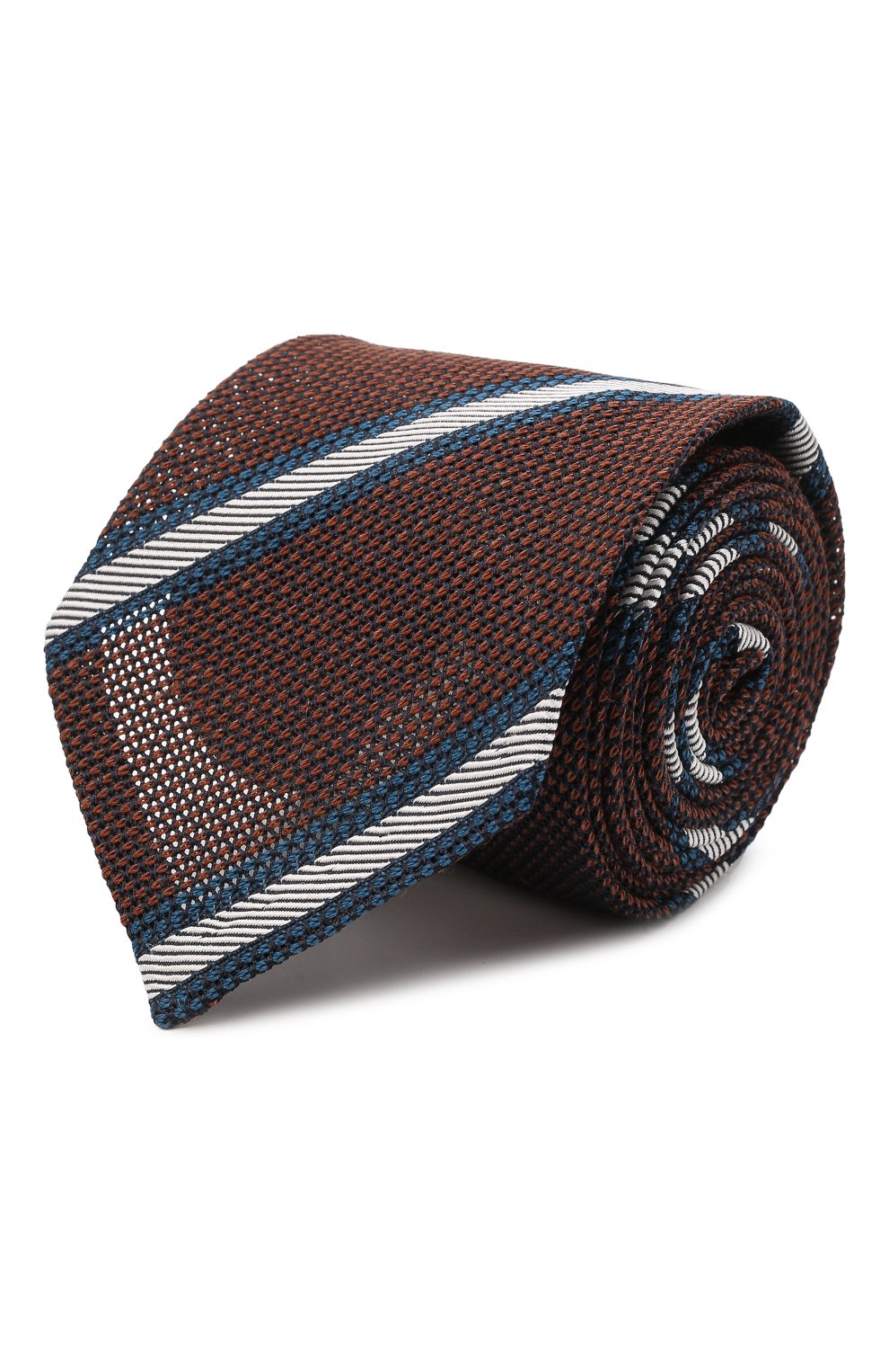 Мужской галстук из шелка и льна ETON коричневого цвета, арт. A000 33293 | Фото 1 (Принт: С принтом; Материал: Текстиль, Шелк; Региональные ограничения белый список (Axapta Mercury): RU)