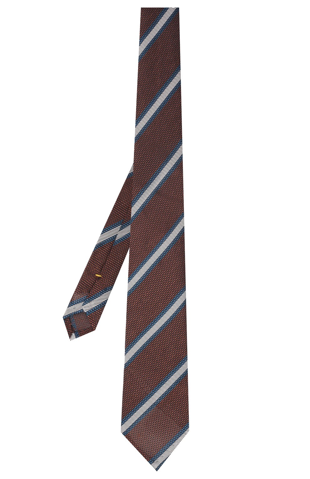 Мужской галстук из шелка и льна ETON коричневого цвета, арт. A000 33293 | Фото 3 (Принт: С принтом; Материал: Текстиль, Шелк; Региональные ограничения белый список (Axapta Mercury): RU)