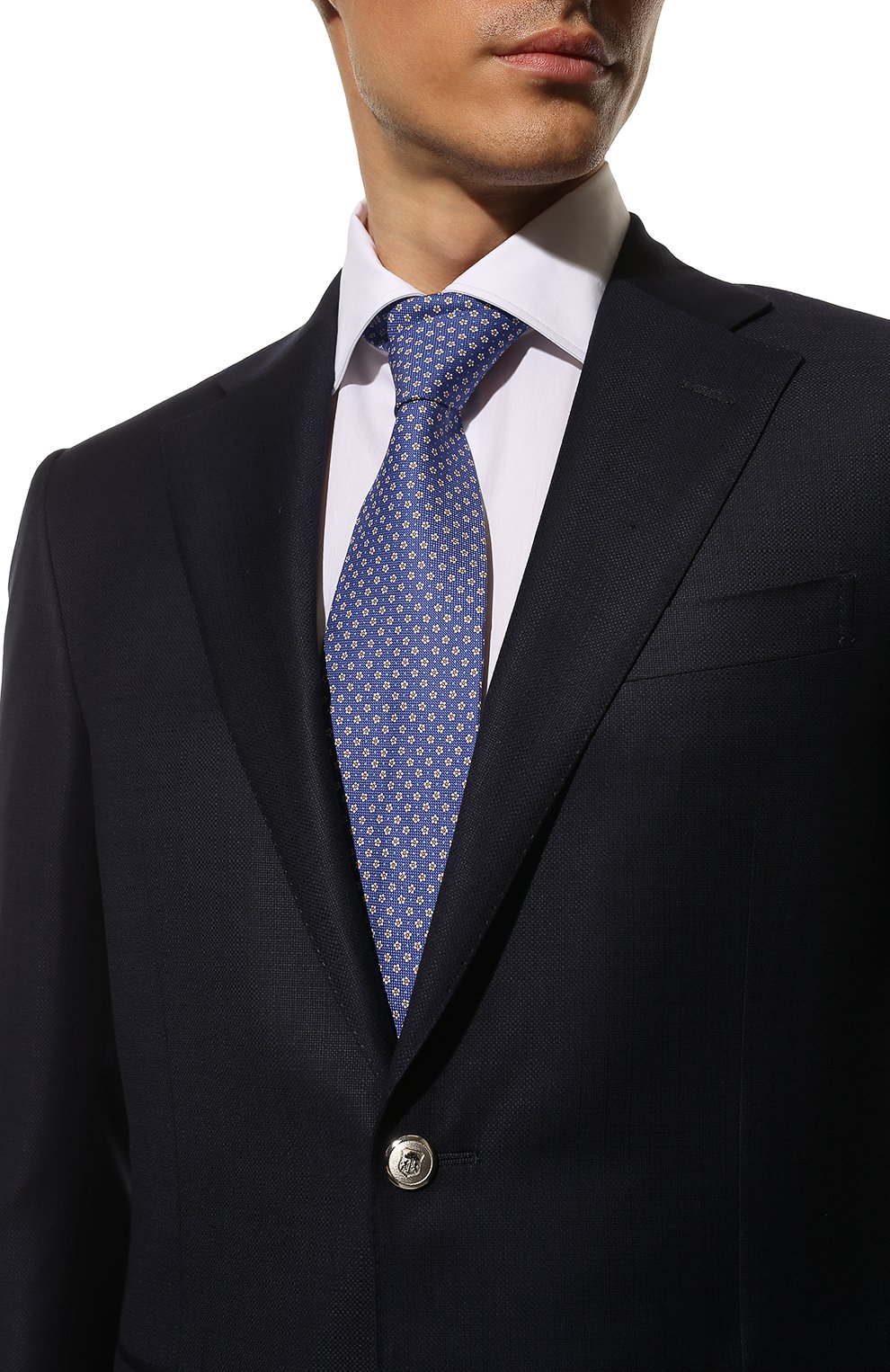 Мужской хлопковый галстук ETON синего цвета, арт. A000 33291 | Фото 2 (Принт: С принтом; Материал: Текстиль, Хлопок; Региональные ограничения белый список (Axapta Mercury): RU)