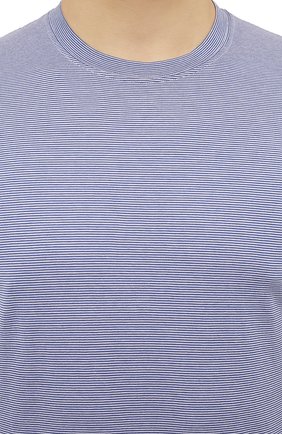 Мужская хлопковая футболка FEDELI синего цвета, арт. 5UE04382 | Фото 5 (Принт: Без принта; Рукава: Короткие; Длина (для топов): Стандартные; Материал внешний: Хлопок; Стили: Кэжуэл)