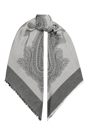 Женская шаль capri из шелка и хлопка BALMUIR светло-серого цвета, арт. 310700199 | Фото 1 (Материал: Текстиль, Хлопок, Шелк)