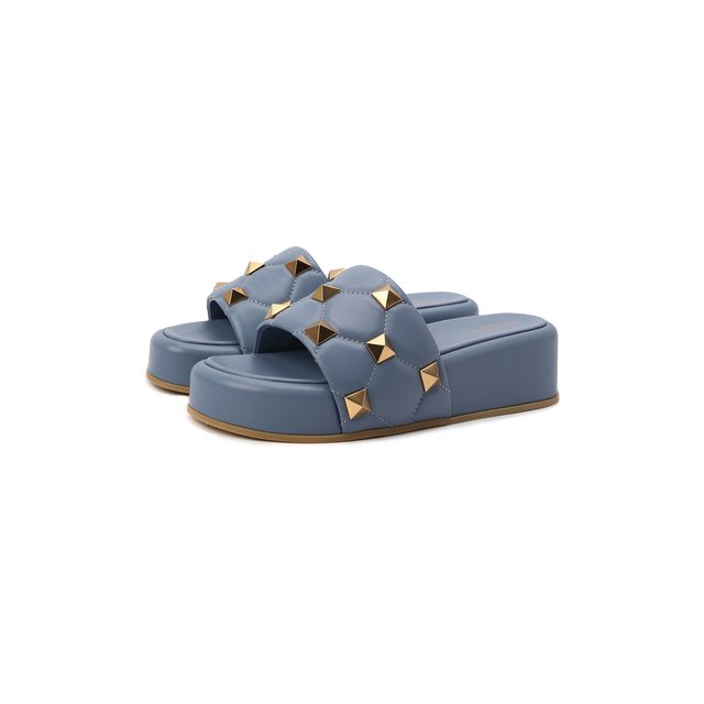 фото Кожаные шлепанцы roman stud quilted valentino