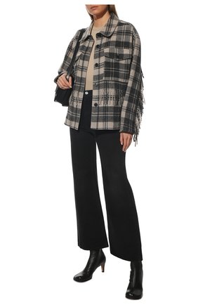 Женская шерстяная куртка ISABEL MARANT ETOILE черно-белого цвета, арт. VE1740-22P004E/FIL0RA | Фото 2 (Длина (верхняя одежда): Короткие; Материал подклада: Хлопок; Материал внешний: Шерсть; Стили: Гранж; Кросс-КТ: Куртка; Рукава: Длинные; Региональные ограничения белый список (Axapta Mercury): RU)