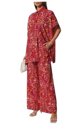 Женская шелковая рубашка DOLCE & GABBANA фуксия цвета по цене 120500 руб., арт. F5P37T/FSA2Z | Фото 2 Женская шелковая рубашка DOLCE & GABBANA фуксия цвета, арт. F5P37T/FSA2Z | Фото 2 (Длина (для топов): Удлиненные; Принт: С принтом; Женское Кросс-КТ: Рубашка-одежда; Рукава: Короткие; Стили: Романтичный; Материал внешний: Шелк; Региональные ограничения белый список (Axapta Mercury): RU)