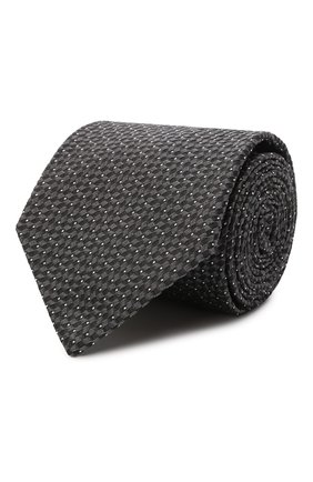 Мужской шелковый галстук BRIONI темно-серого цвета, арт. 061D00/P140R | Фото 1 (Материал: Текстиль, Шелк; Принт: С принтом)