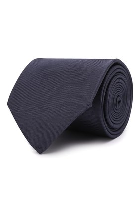 Мужской шелковый галстук BRIONI темно-синего цвета, арт. 062V00/P1415 | Фото 1 (Материал: Текстиль, Шелк; Принт: Без принта)
