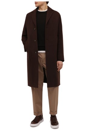 Мужские кожаные кеды HOGAN коричневого цвета по цене 39250 руб., арт. HXM5260CW00QTU | Фото 2 Мужские кожаные кеды HOGAN коричневого цвета, арт. HXM5260CW00QTU | Фото 2 (Материал внутренний: Натуральная кожа, Текстиль; Материал утеплителя: Без утеплителя; Подошва: Массивная; Материал внешний: Кожа; Стили: Классический; Длина стельки: 29,66, 30,5, 26,27, 27,12, 27,96, 28,39, 28,81)