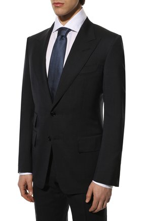 Мужской шерстяной костюм TOM FORD темно-синего цвета по цене 379500 руб., арт. 311R22/21AL43 | Фото 2 Мужской шерстяной костюм TOM FORD темно-синего цвета, арт. 311R22/21AL43 | Фото 2 (Материал внешний: Шерсть; Материал подклада: Купро, Шелк; Костюмы М: Однобортный; Стили: Классический; Рукава: Длинные)