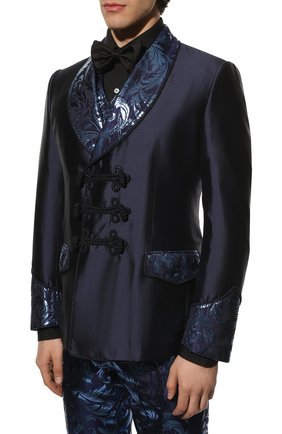 Мужской костюм-тройка DOLCE & GABBANA темно-синего цвета по цене 599500 руб., арт. I1601M/GEZL0 | Фото 2 Мужской костюм-тройка DOLCE & GABBANA темно-синего цвета, арт. I1601M/GEZL0 | Фото 2 (Стили: Гламурный; Рукава: Длинные; Материал внешний: Шелк; Костюмы М: Двубортный, Костюм-тройка; Материал подклада: Шелк)