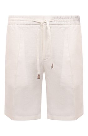 Мужские льняные шорты BRIONI белого цвета по цене 66400 руб., арт. RPP10L/P6114/NEW SIDNEY | Фото 1 Мужские льняные шорты BRIONI белого цвета, арт. RPP10L/P6114/NEW SIDNEY | Фото 1 (Материал внешний: Лен; Принт: Без принта; Мужское Кросс-КТ: Шорты-одежда; Длина Шорты М: До колена; Стили: Спорт-шик; Случай: Повседневный)