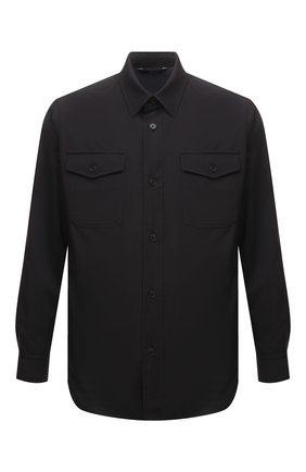 Мужская куртка-рубашка BRIONI темно-синего цвета, арт. SGNU0L/P0901 | Фото 1 (Длина (верхняя одежда): Короткие; Материал внешний: Синтетический материал; Материал подклада: Хлопок; Кросс-КТ: Куртка, Ветровка; Стили: Кэжуэл; Рукава: Длинные)