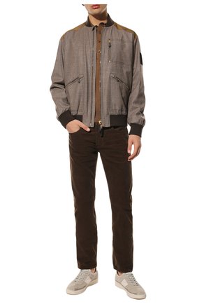 Мужские хлопковые брюки TOM FORD темно-коричневого цвета, арт. BZJ39/TFD002 | Фото 2 (Стили: Кэжуэл; Случай: Повседневный; Материал внешний: Хлопок; Длина (брюки, джинсы): Стандартные)