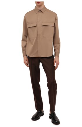 Мужская хлопковая рубашка GIORGIO ARMANI темно-бежевого цвета по цене 72050 руб., арт. 3LSC6H/SN80Z | Фото 2 Мужская хлопковая рубашка GIORGIO ARMANI темно-бежевого цвета, арт. 3LSC6H/SN80Z | Фото 2 (Воротник: Кент; Длина (для топов): Стандартные; Материал внешний: Хлопок; Стили: Кэжуэл; Принт: Однотонные; Рукава: Длинные; Манжеты: На пуговицах; Случай: Повседневный)
