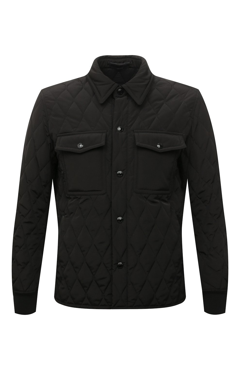 Мужская утепленная куртка TOM FORD черного цвета, арт. BZ020/TF0393 | Фото 1 (Кросс-КТ: Куртка; Рукава: Длинные; Материал внешний: Синтетический материал; Мужское Кросс-КТ: утепленные куртки; Материал подклада: Синтетический материал; Длина (верхняя одежда): Короткие; Стили: Кэжуэл)
