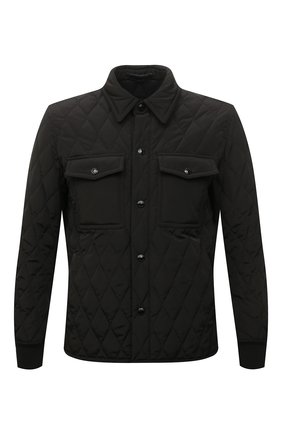 Мужская утепленная куртка TOM FORD черного цвета, арт. BZ020/TF0393 | Фото 1 (Материал подклада: Синтетический материал; Мужское Кросс-КТ: утепленные куртки; Длина (верхняя одежда): Короткие; Кросс-КТ: Куртка; Материал внешний: Синтетический материал; Рукава: Длинные; Стили: Кэжуэл)