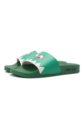 Детские шлепанцы STELLA MCCARTNEY зеленого цвета по цене 9400 руб., арт. 8Q0MJ6 | Фото 1 Детские шлепанцы STELLA MCCARTNEY зеленого цвета, арт. 8Q0MJ6 | Фото 1 (Материал внешний: Экокожа)