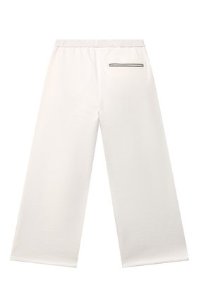 Детские хлопковые брюки BRUNELLO CUCINELLI белого цвета, арт. BN05NE448A | Фото 2 (Материал внешний: Хлопок; Случай: Повседневный; Ростовка одежда: 4 года | 104 см, 6 лет | 116 см)