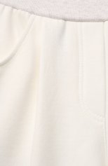Детские хлопковые брюки BRUNELLO CUCINELLI белого цвета, арт. BN05NE448A | Фото 3 (Случай: Повседневный; Материал внешний: Хлопок; Ростовка одежда: 4 года | 104 см, 6 лет | 116 см)