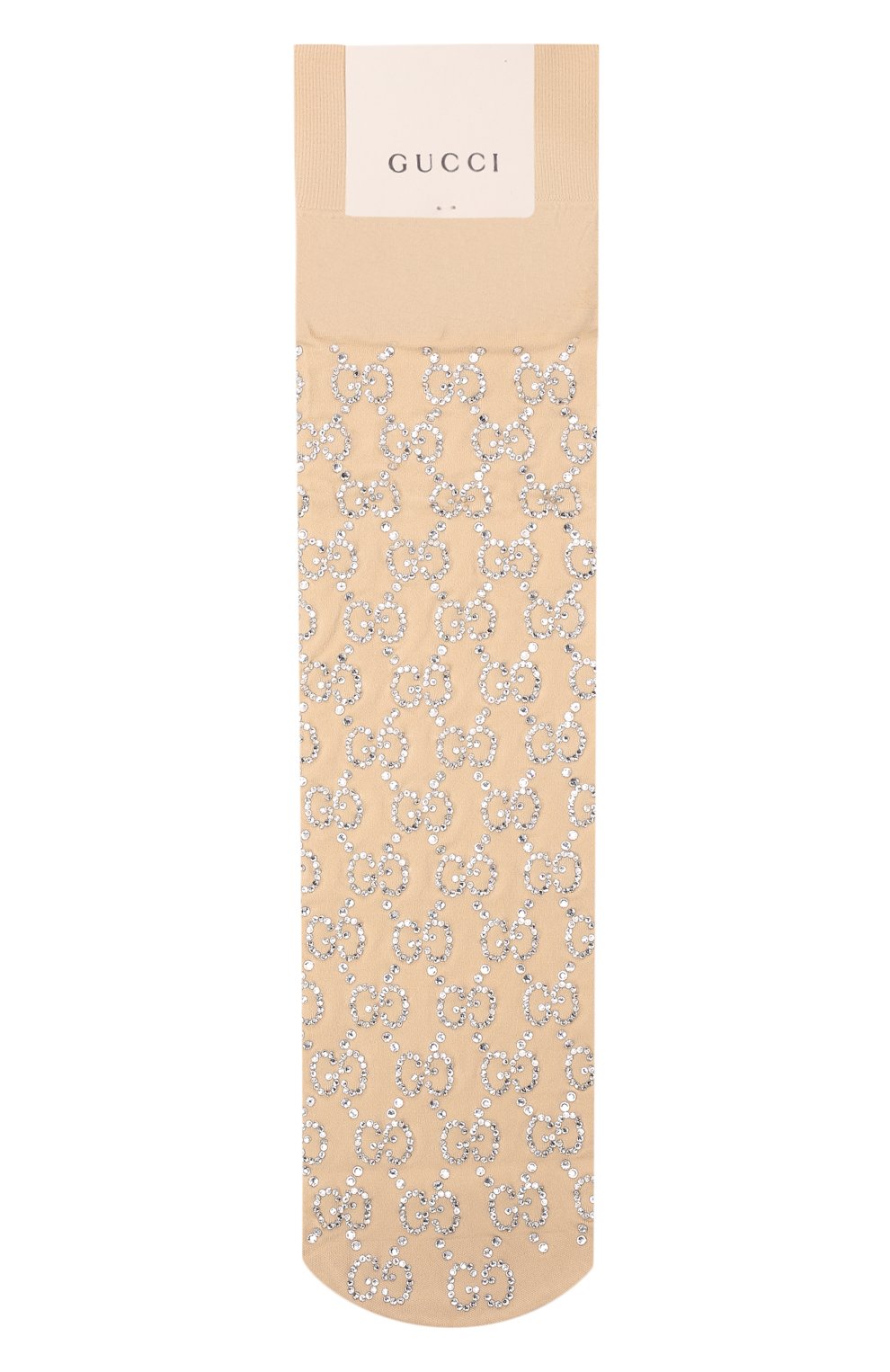Женские носки GUCCI бежевого цвета, арт. 676642/3G354 | Фото 2 (Материал внешний: Синтетический материал)