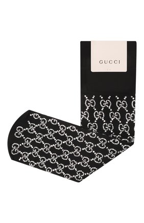 Женские носки GUCCI черного цвета, арт. 676642/3G354 | Фото 1 (Материал внешний: Синтетический материал)