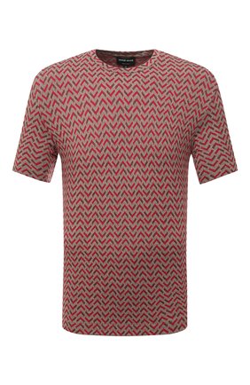 Мужская футболка из вискозы GIORGIO ARMANI красного цвета, арт. 3LSM76/SJXYZ | Фото 1 (Длина (для топов): Стандартные; Принт: С принтом; Материал внешний: Вискоза; Стили: Кэжуэл; Рукава: Короткие)