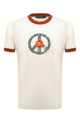Мужская хлопковая футболка DOLCE & GABBANA белого цвета по цене 48550 руб., арт. G8NX7Z/FU7EQ | Фото 1 Мужская хлопковая футболка DOLCE & GABBANA белого цвета, арт. G8NX7Z/FU7EQ | Фото 1 (Рукава: Короткие; Стили: Кэжуэл; Материал внешний: Хлопок; Длина (для топов): Стандартные; Принт: С принтом)