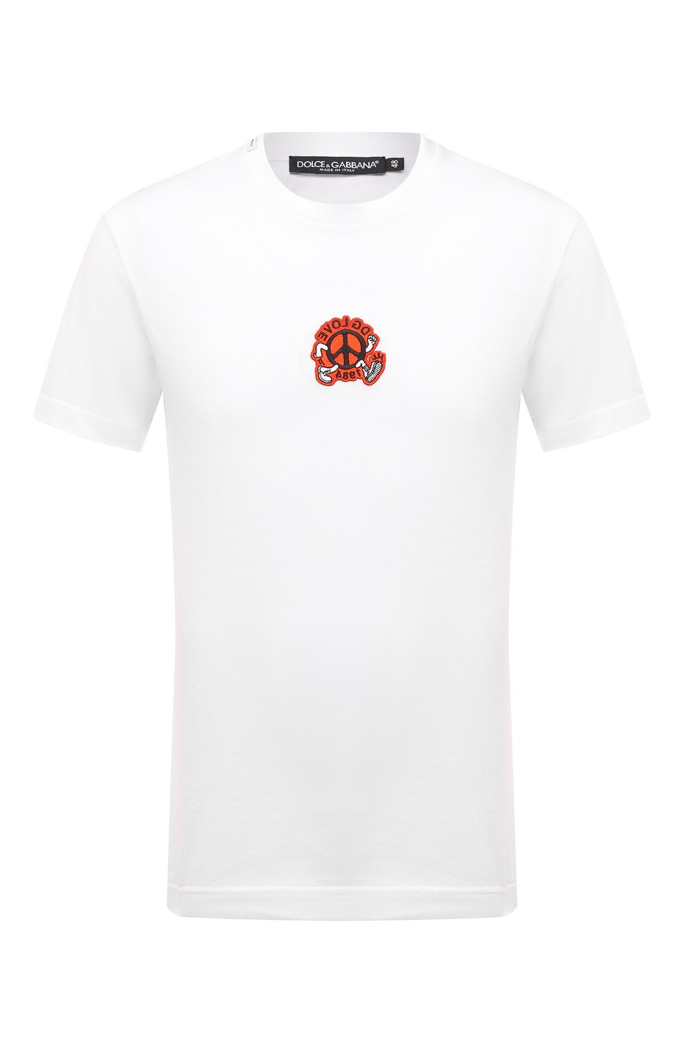 Мужская хлопковая футболка DOLCE & GABBANA белого цвета, арт. G8NV2Z/G7BZQ | Фото 1 (Рукава: Короткие; Длина (для топов): Стандартные; Принт: С принтом; Материал внешний: Хлопок; Стили: Кэжуэл)