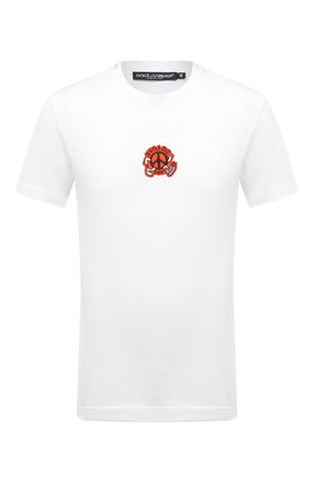 Мужская хлопковая футболка DOLCE & GABBANA белого цвета по цене 42900 руб., арт. G8NV2Z/G7BZQ | Фото 1 Мужская хлопковая футболка DOLCE & GABBANA белого цвета, арт. G8NV2Z/G7BZQ | Фото 1 (Принт: С принтом; Материал внешний: Хлопок; Длина (для топов): Стандартные; Стили: Кэжуэл; Рукава: Короткие)