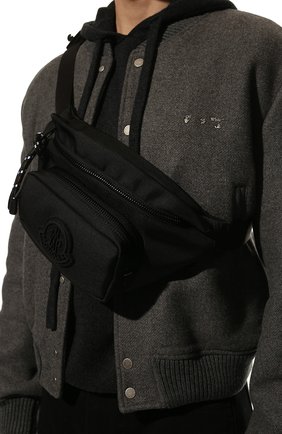 Мужская текстильная поясная сумка durance MONCLER черного цвета, арт. H1-09A-5M000-06-M1877 | Фото 2 (Ремень/цепочка: На ремешке; Материал: Текстиль; Размер: medium; Случай: Повседневный; Стили: Спорт-шик)
