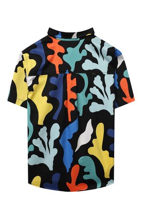 Детская хлопковая рубашка STELLA MCCARTNEY разноцветного цвета, арт. 8Q5MD1 | Фото 2 (Случай: Повседневный; Рукава: Короткие; Материал внешний: Хлопок)