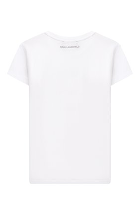Детская футболка KARL LAGERFELD KIDS белого цвета по цене 6810 руб., арт. Z15351 | Фото 2 Детская футболка KARL LAGERFELD KIDS белого цвета, арт. Z15351 | Фото 2 (Рукава: Короткие; Материал внешний: Хлопок, Синтетический материал; Девочки Кросс-КТ: футболка-одежда; Ростовка одежда: 9 лет | 134 см, 12 лет | 152 см, 13 - 15 лет | 158 см, 16 лет | 164 см, 7 лет | 122 см)