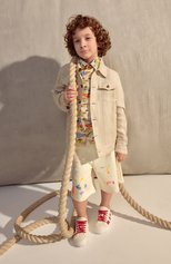Детского льняная куртка BRUNELLO CUCINELLI кремвого цвета, арт. BD4170936B | Фото 4 (Рукава: Длинные; Материал внешний: Лен)
