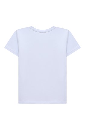 Детская хлопковая футболка LA PERLA голубого цвета, арт. 77524/2A-6A | Фото 2 (Рукава: Короткие; Материал внешний: Хлопок)