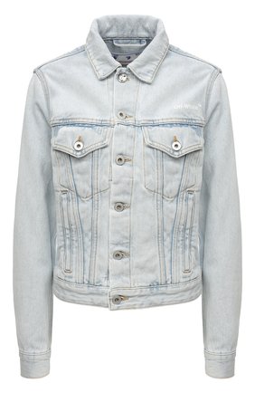 Женская джинсовая куртка OFF-WHITE голубого цвета, арт. 0WYE012C99DEN001 | Фото 1 (Длина (верхняя одежда): Короткие; Кросс-КТ: Деним, Куртка; Материал внешний: Хлопок, Деним; Стили: Кэжуэл; Рукава: Длинные; Региональные ограничения белый список (Axapta Mercury): RU)