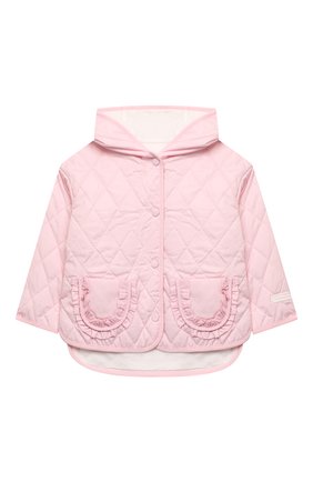 Детская куртка MONNALISA розового цвета, арт. 379120. | Фото 1 (Материал внешний: Синтетический материал; Рукава: Длинные; Материал подклада: Синтетический материал; Ростовка одежда: 12 мес | 80 см, 18 мес | 86 см)