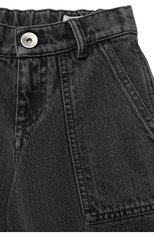 Детские джинсы BRUNELLO CUCINELLI серого цвета, арт. BE245D302C | Фото 3 (Детали: Однотонный; Материал внешний: Хлопок; Ростовка одежда: 12 лет | 152 см)