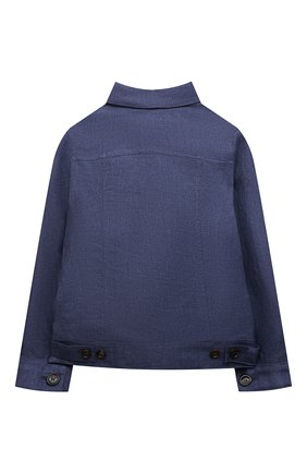 Детского льняная куртка BRUNELLO CUCINELLI синего цвета, арт. BD4170936B | Фото 2 (Материал внешний: Лен; Рукава: Длинные; Кросс-КТ: Деним)