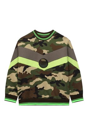 Детский хлопковый свитшот DOLCE & GABBANA хаки цвета по цене 44250 руб., арт. L4JWDI/G7B8A/2-6 | Фото 1 Детский хлопковый свитшот DOLCE & GABBANA хаки цвета, арт. L4JWDI/G7B8A/2-6 | Фото 1 (Материал внешний: Хлопок; Рукава: Длинные; Мальчики Кросс-КТ: Толстовка-одежда, Свитшот-одежда)