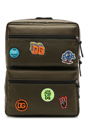 Детская рюкзак DOLCE & GABBANA хаки цвета, арт. EM0104/AU321 | Фото 1 (Материал: Текстиль)