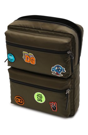 Детская рюкзак DOLCE & GABBANA хаки цвета, арт. EM0104/AU321 | Фото 3 (Материал: Текстиль)