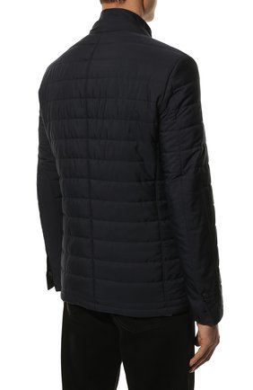Мужская утепленная куртка CORNELIANI темно-синего цвета, арт. 896S24-2113051/00 | Фото 4 (Кросс-КТ: Куртка; Рукава: Длинные; Материал внешний: Синтетический материал; Мужское Кросс-КТ: утепленные куртки; Материал подклада: Лен; Стили: Классический; Длина (верхняя одежда): Короткие)