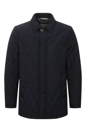 Мужская утепленная куртка CANALI темно-синего цвета, арт. 020318/SG01121 | Фото 1 (Материал подклада: Синтетический материал; Стили: Кэжуэл; Рукава: Длинные; Мужское Кросс-КТ: утепленные куртки; Материал внешний: Синтетический материал; Длина (верхняя одежда): Короткие; Кросс-КТ: Куртка)