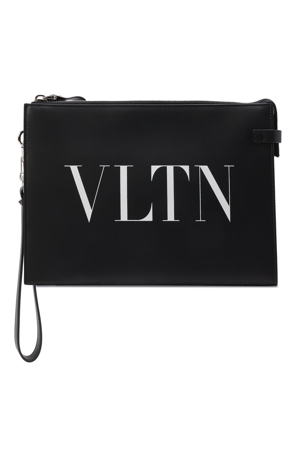 Мужская кожаный клатч vltn VALENTINO черного цвета, арт. XY2P0P09/LVN | Фото 1 (Материал: Натуральная кожа; Размер: small)
