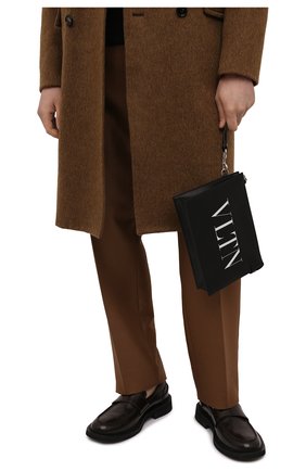 Мужская кожаный клатч vltn VALENTINO черного цвета, арт. XY2P0P09/LVN | Фото 2 (Размер: small; Материал: Натуральная кожа)